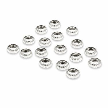 Rillede mellemperler i forsølvet metal 4,5 mm