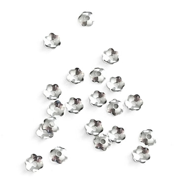 4 mm beadcaps i forsølvet messing til smykkefremstilling