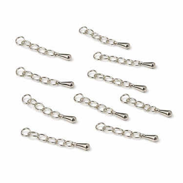 Forsølvet kædeforlænger med dråbe