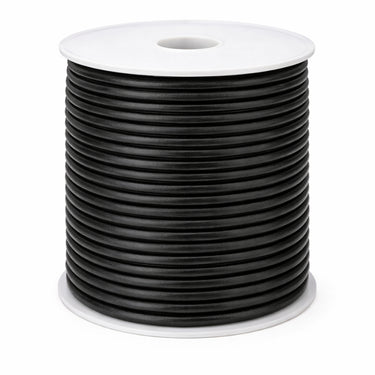 4 mm Sort rund lædersnøre – 25 meter rulle