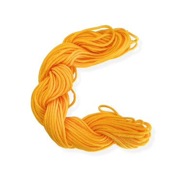 Knyttesnor i gul polyester – ca. 2 mm tykkelse, 16 meter