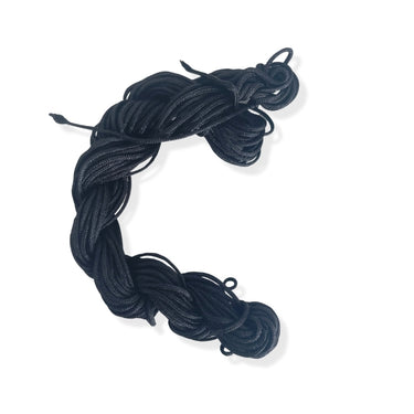 Knyttesnor i sort polyester – ca. 1,2 mm, 26 meter
