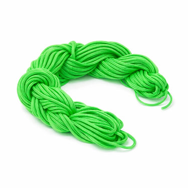 Neongrøn polyester knyttesnor – ca. 2 mm, 16 meter
