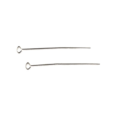 Sterling sølv perlestave med øje, 45 mm, 2 stk.