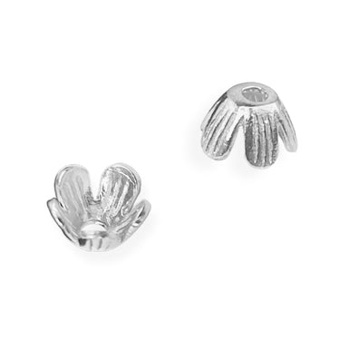 925 sølv beadcaps med høj kant, 4,5 mm høje