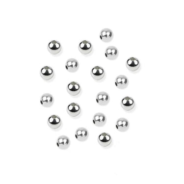20 stk. små 2 mm runde glatte sølvperler