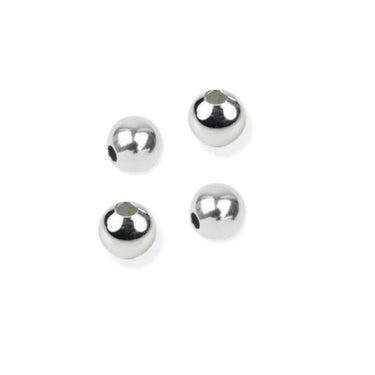 Runde glatte 6 mm sterling sølvperler