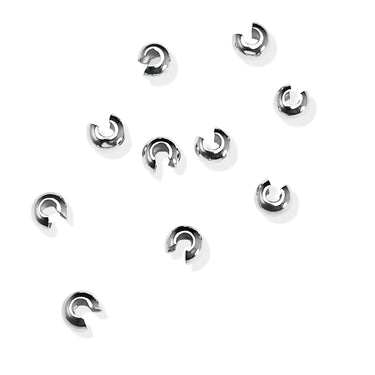 Wireklemmeskjulere 4 mm i sterling sølv – 10 stk. til smykkefremstilling