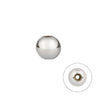 6 mm sterling sølv perle med silikonemembran indeni.