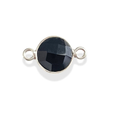 Mellemled med sort onyx og sterling sølv