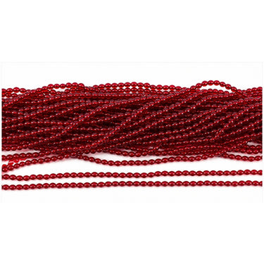 Røde glasperler 6 x 8 mm på streng