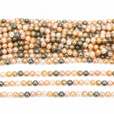 South Sea Shell perler 10 mm i mix af lyse farver