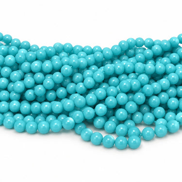 10 mm turkise glasperler – bundt af strenge