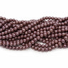 10 mm grålilla glasperler – bundt af strenge