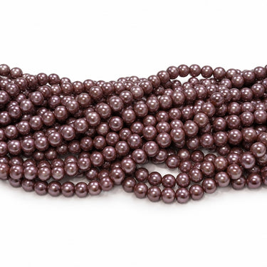 10 mm grålilla glasperler – bundt af strenge