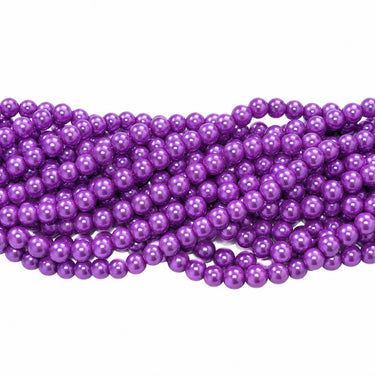 10 mm lilla glasperler – bundt af strenge