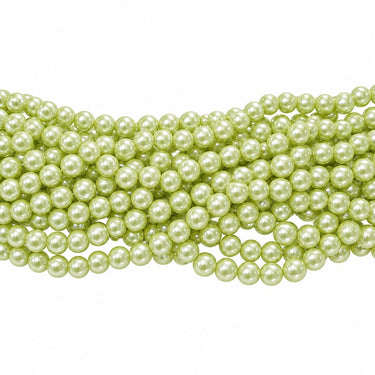 10 mm lys grøn glasperler – bundt af strenge