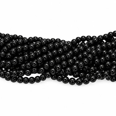 10 mm sorte glasperler – bundt af strenge