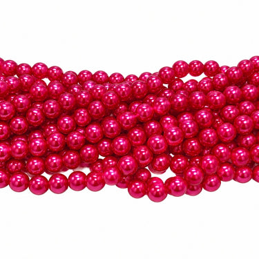 10 mm fuchsia glasperler – bundt af strenge