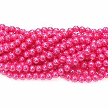10 mm lyserøde glasperler – bundt af strenge