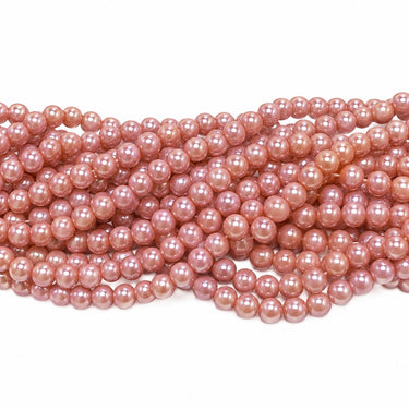 10 mm rosa glasperler – bundt af strenge