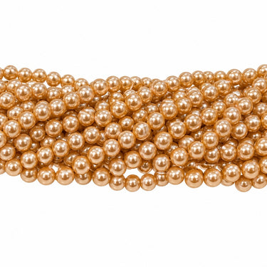 10 mm champagne glasperler – bundt af strenge