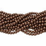 10 mm gyldenbrune glasperler – bundt af strenge