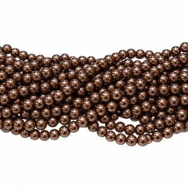 10 mm gyldenbrune glasperler – bundt af strenge