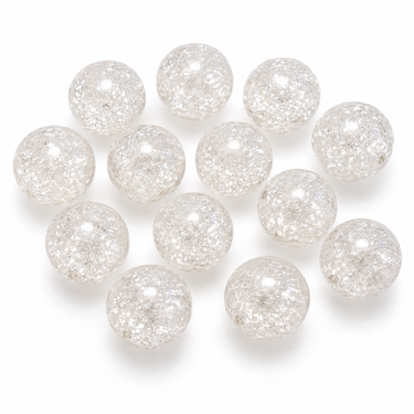 12 mm Brændt bjergkrystal - 13 stk.