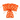 5 orange organza smykkeposer med guldhjerter