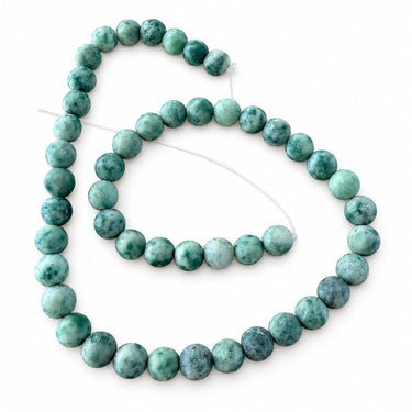 8 mm mat grøn pletjaspis – hel streng