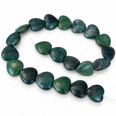 18 mm afrikanske jadehjerter - hel streng