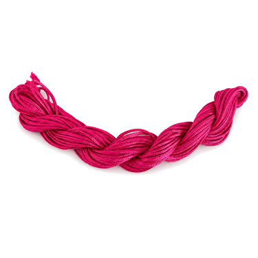 Pink knyttesnor 2 mm på hvid baggrund