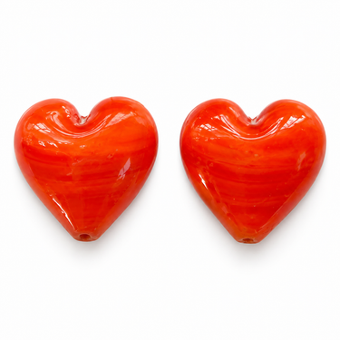 Ca. 20 mm orange glashjerter - 2 stk.