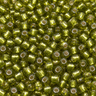 4 mm olivengrønne Silverline rocailles perler - nærbillede