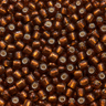 4 mm brune Silverline rocailles perler - nærbillede