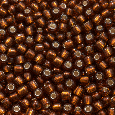 4 mm brune Silverline rocailles perler - nærbillede