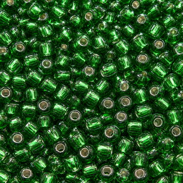 4 mm grønne Silverline rocailles perler - nærbillede