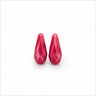 Fuchsiarøde jadedråber facet 6 x 16 mm - 2 stk.