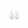 Hvide jadedråber 6 x 16 mm - 2 stk.