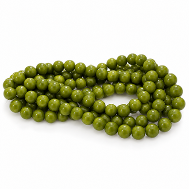 12 mm olivengrønne Mashan jade perler - hel streng