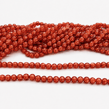 Brændt orange krakelerede perler 10 mm