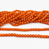 Mørk orange krakelerede perler 10 mm