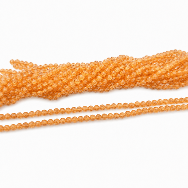 Lyseorange krakelerede perler 10 mm
