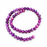 8 mm lilla farvede jadeperler - Hel streng