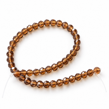 6 mm brune glasperler - Hel streng