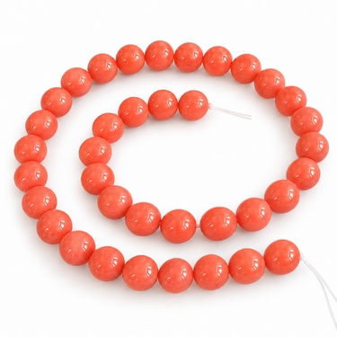 10 mm South Sea Shell perler - hel streng - koralfarve