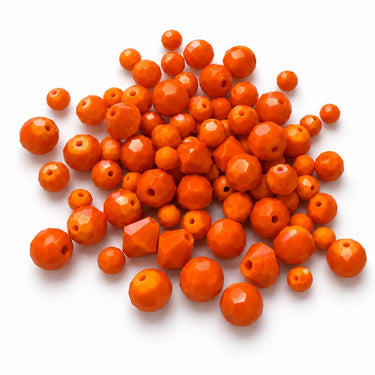 50 gram orange perlemix i størrelser fra 4 til 10 mm