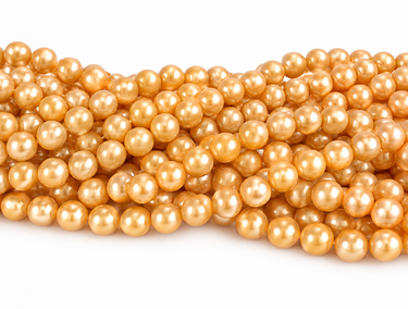 10 mm gyldne South Sea Shell perler - hel streng