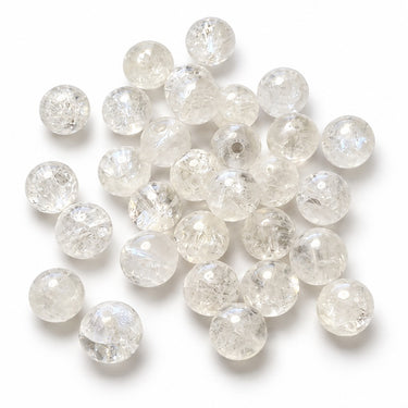 Klare brændte bjergkrystalperler 6 mm – 30 stk.